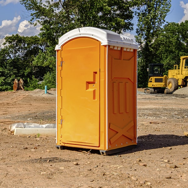 how often are the portable restrooms cleaned and serviced during a rental period in Morrow